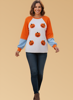 Halloween Pumpkin Print Long Sleeve T-Shirt