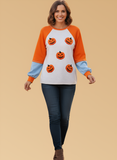 Halloween Pumpkin Print Long Sleeve T-Shirt