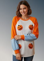 Halloween Pumpkin Print Long Sleeve T-Shirt