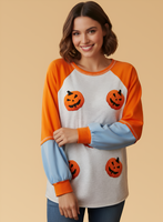 Halloween Pumpkin Print Long Sleeve T-Shirt