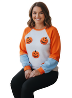 Halloween Pumpkin Print Long Sleeve T-Shirt