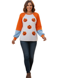 Halloween Pumpkin Print Long Sleeve T-Shirt