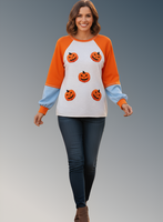 Halloween Pumpkin Print Long Sleeve T-Shirt
