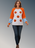 Halloween Pumpkin Print Long Sleeve T-Shirt