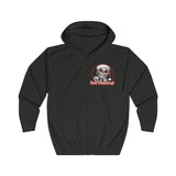 Autumn LeAnn Designs | Skeleton Not a Fan of Christmas Unisex Full Zip Hoodie, Black