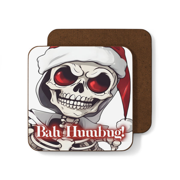 Autumn LeAnn Designs | Skeleton Not A Fan Of Christmas Coaster, Hardboard Back, Funny Coaster, Spooky Gift (1 pc)