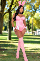 Roma Costume |  Boudoir 9pc Bunny Bustier Costume, Pink