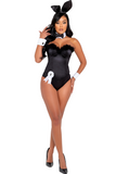 Boudoir 9pc Bunny Bustier Women's Halloween Cosplay Costume, Black