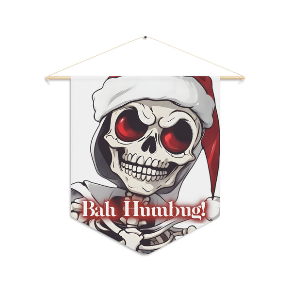 Autumn LeAnn Designs | Skeleton Not A Fan Of Christmas, Christmas Holiday Wall Pennant