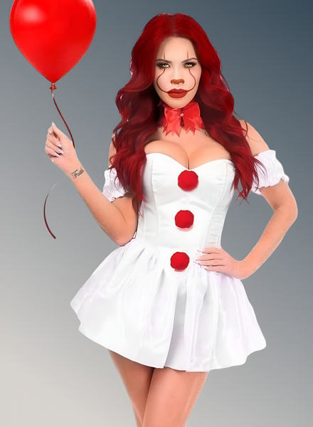 3 PC Killer Clown Women's Corset  Halloween Cosplay  Costume