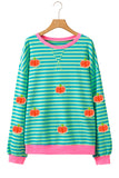 Pumpkin Striped Long Sleeve Sweatshirt