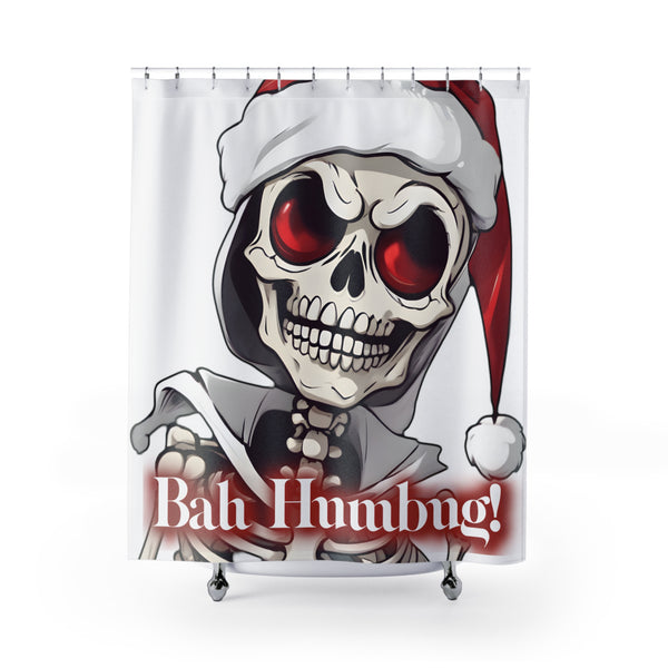 Autumn LeAnn Designs | Skeleton Not A Fan Of Christmas Shower Curtain, Home & Bathroom Decor