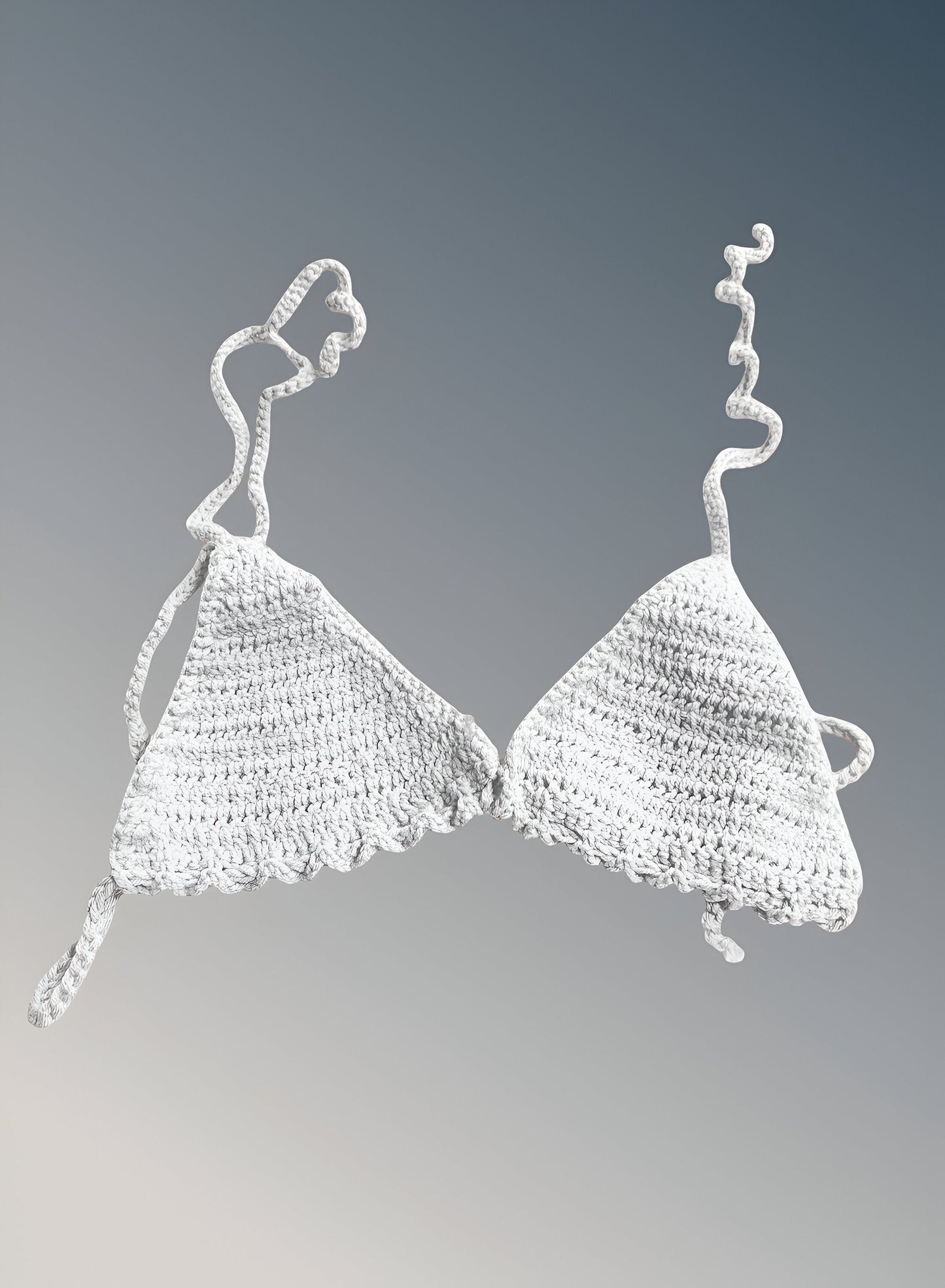 Full Coverage White Tie Back Rave Festival Crocheted Bralette Bikini Crop Top - Autumn LeAnn Designs®