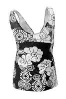 Full Size Floral Print Slit V-Neck Wide Strap One-Piece Swimwear