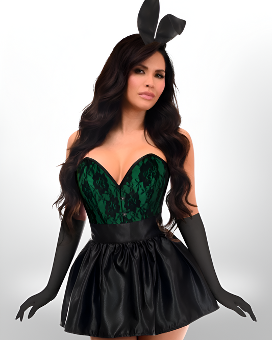 Premium Boudoir Women's Green 5pc Corset Halloween Cosplay Fantasy  Bunny Costume