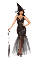 Witch with An Evil Spell 3pc Cosplay Women's Halloween Costume