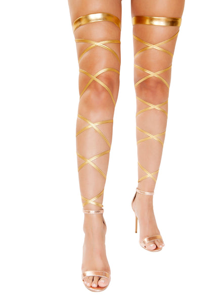 Pair of Metallic Leg Wraps Costume Accessory