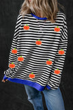 Pumpkin Striped Long Sleeve Sweatshirt