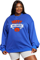 Simply Love HAPPY HALLOWEEN Graphic Sweatshirt, Royal Blue