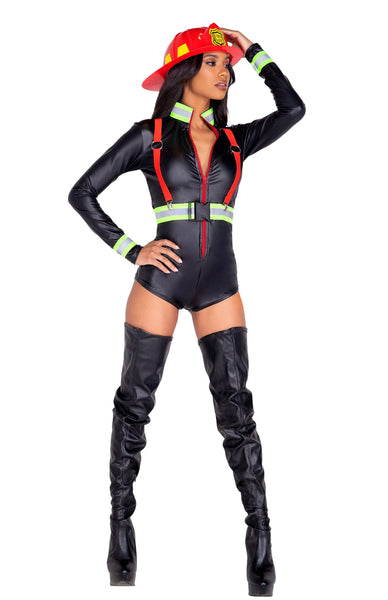 Hot Fire Woman 3pc Cosplay Firefighter Women's Halloween Costume