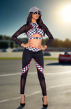 Sexy Race Car Driver Women's 2pc Costume