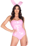 Pretty In Pink Women's 2pc Vinyl Bodysuit Costume