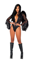 Dark Angel 1pc Bodysuit Women's Halloween Cosplay Costume, Black