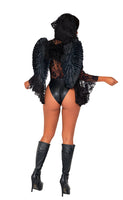 Dark Angel 1pc Bodysuit Women's Halloween Cosplay Costume, Black