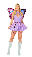 Purple Butterfly Cosplay 2pc Women's Halloween Costume