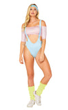 80's Fitness Guru 4pc Cosplay Women's Halloween Costume