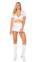 Schoolgirl Collared Tie Top Women's Halloween Cosplay Costume