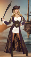 Decadent Pirate Diva 6pc Cosplay Women's Halloween Costume