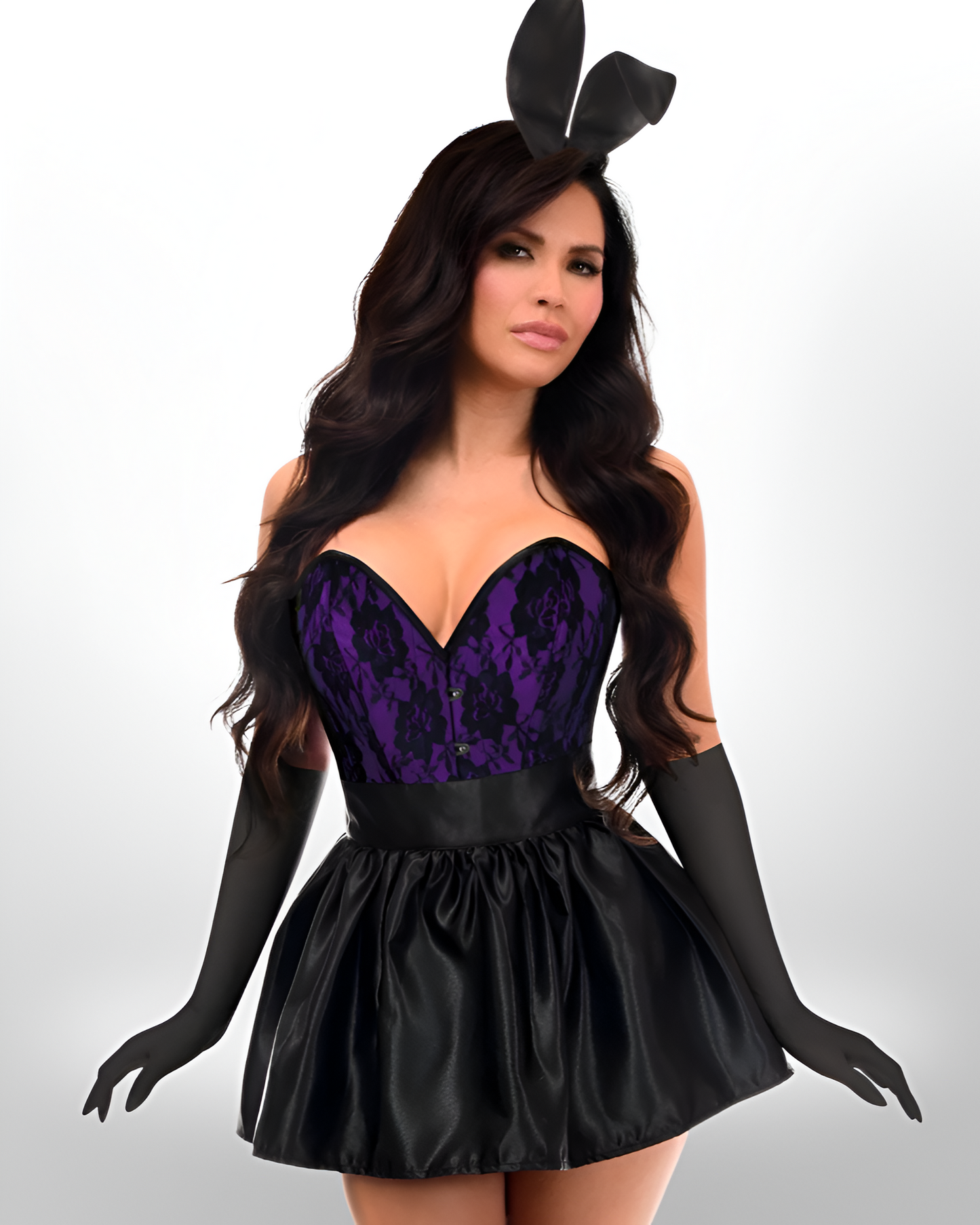 Premium Boudoir Women's Purple 5pc Corset Halloween Cosplay Fantasy  Bunny Costume