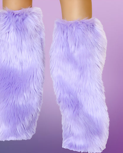 Lavender Faux Fur Leg Warmers for Ultimate Comfort and Style