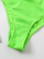 Cutout One Shoulder One-Piece Swimwear, Neon Green