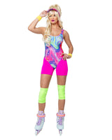 Retro Rollerblade Doll Women's Halloween Cosplay Costume