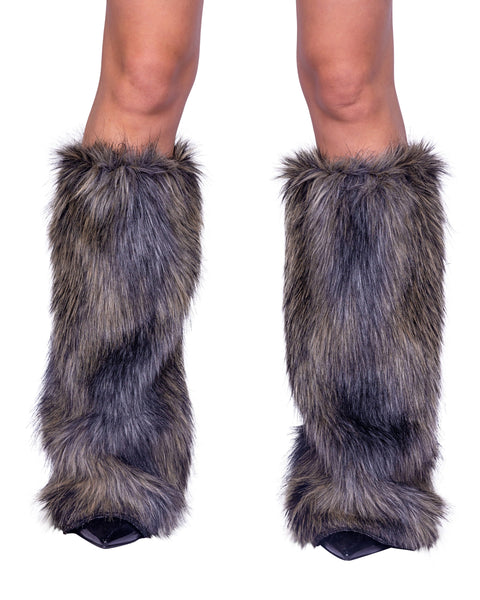 Roma Costume | Pair of Faux Fur Wolf Leg Warmers Costume Accessory