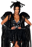 Angel of Darkness 4pc Women's Halloween Cosplay  Costume, Black