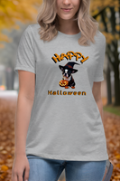 Autumn LeAnn Designs | Happy Halloween Boston Terrier Women's Relax T-Shirt, White