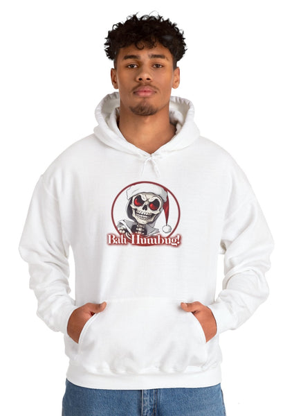 Autumn LeAnn Designs | Skeleton Not a Fan of Christmas Hooded Sweatshirt, White