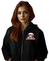 Autumn LeAnn Designs | Skeleton Not a Fan of Christmas Unisex Full Zip Hoodie, Black