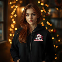 Autumn LeAnn Designs | Skeleton Not a Fan of Christmas Unisex Full Zip Hoodie, Black