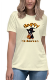 Autumn LeAnn Designs | Happy Halloween Boston Terrier Women's Relax T-Shirt, Citron