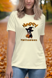 Autumn LeAnn Designs | Happy Halloween Boston Terrier Women's Relax T-Shirt, Citron