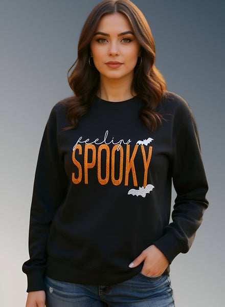 Feeling Spooky Halloween Embroidered Sweatshirt