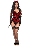 Daisy Corsets | Premium Red Devil Corset 4pc Cosplay Women's Halloween Costume