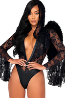 Dark Angel 1pc Bodysuit Women's Halloween Cosplay Costume, Black