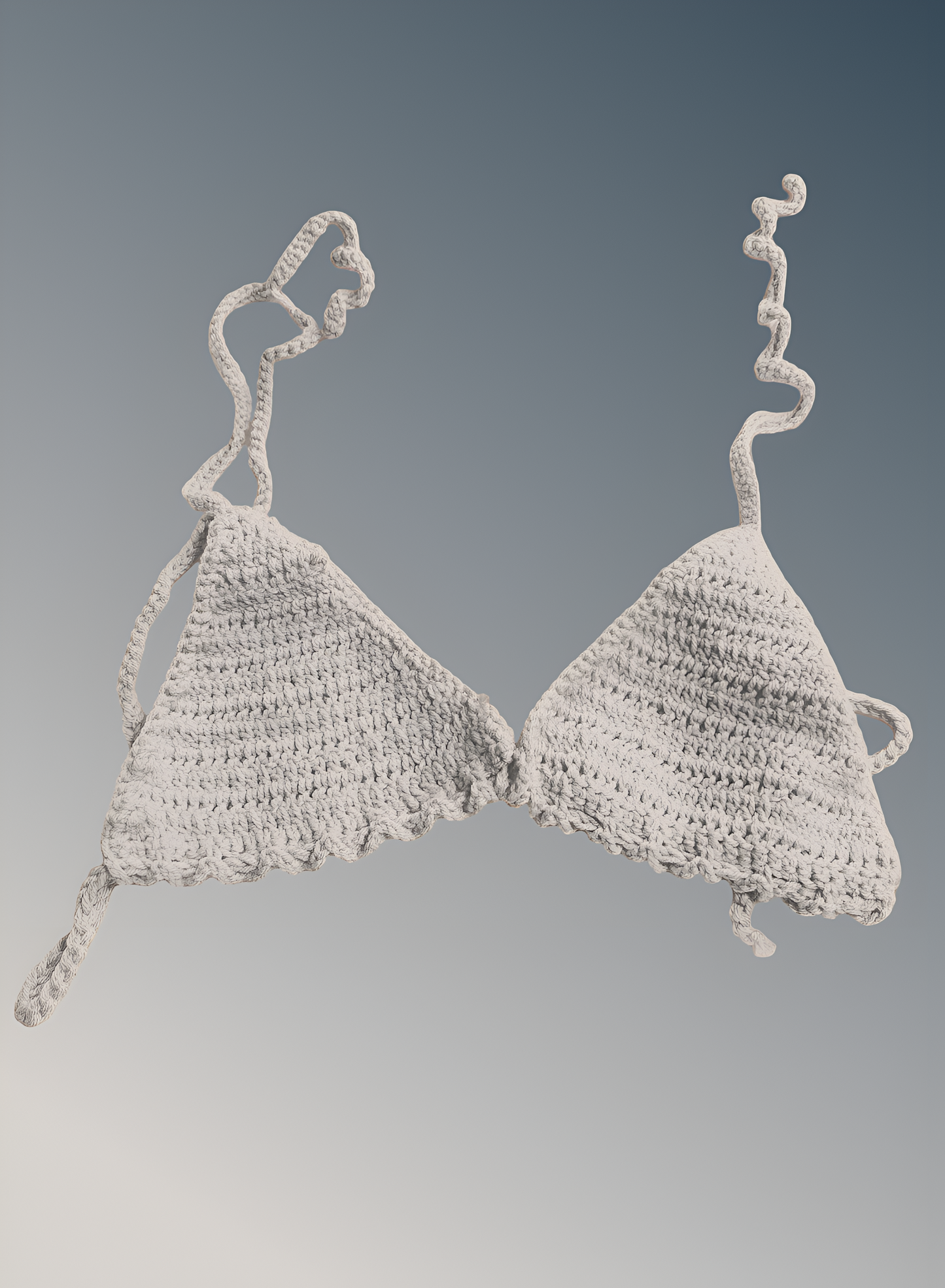 Full Coverage Cream Colored Tie Back Rave Festival Crocheted Bralette Bikini Crop Top - Autumn LeAnn Designs®