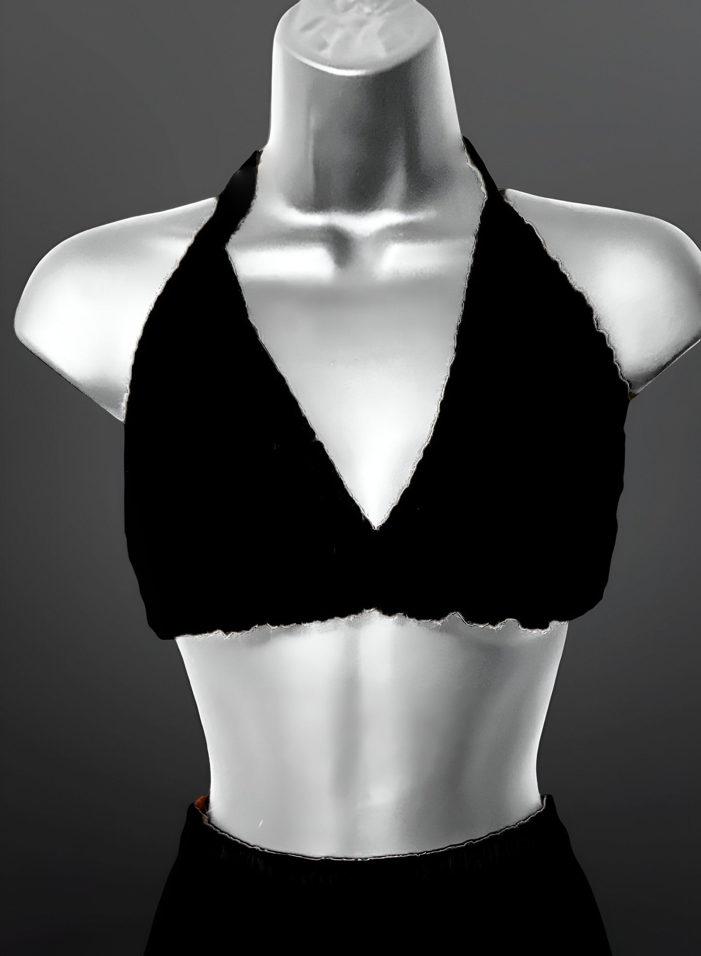 Full Coverage Black Tie Back Rave Festival Crocheted Bralette Bikini Crop Top - Autumn LeAnn Designs®