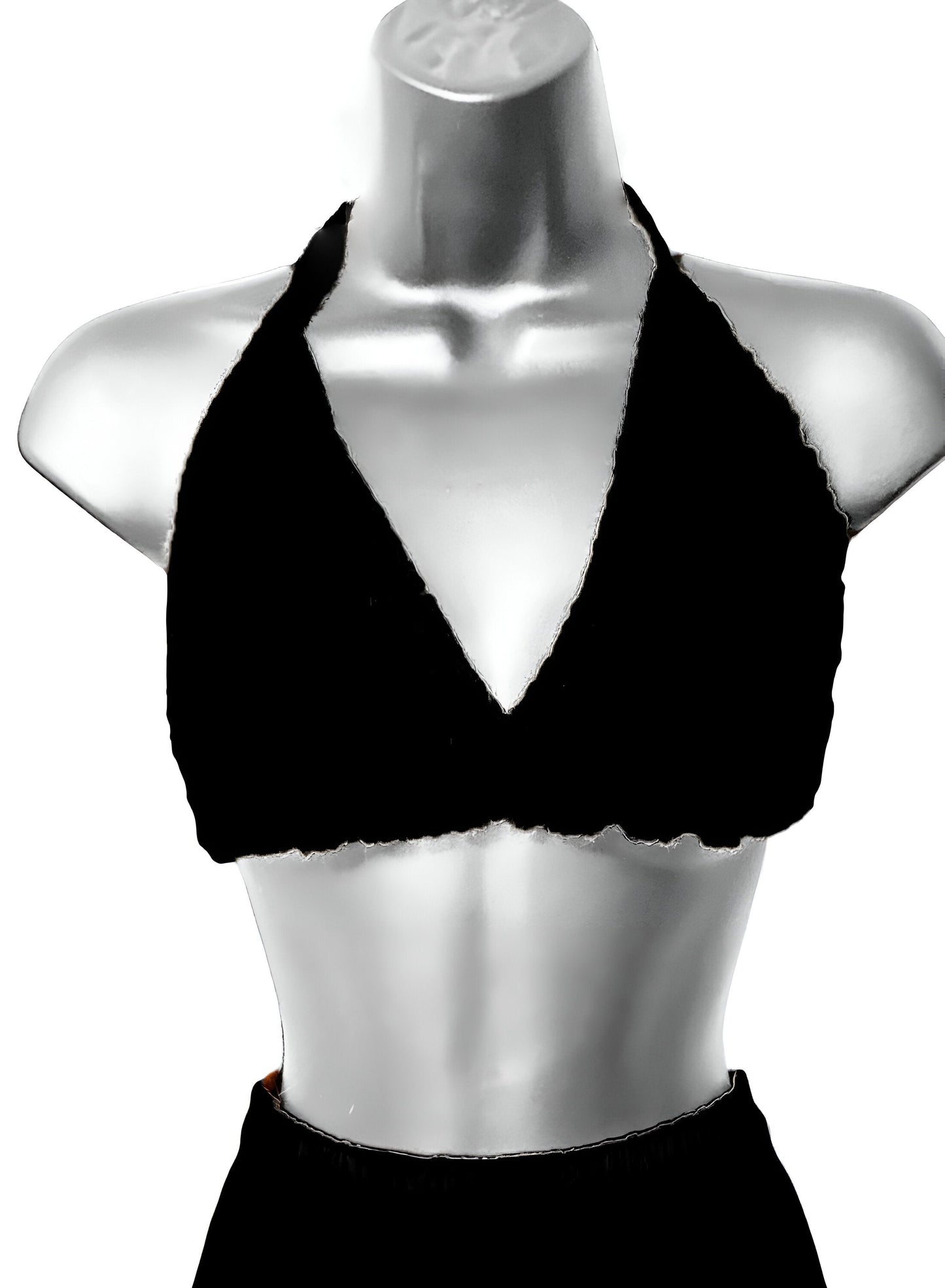 Full Coverage Black Tie Back Rave Festival Crocheted Bralette Bikini Crop Top - Autumn LeAnn Designs®